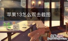 苹果13怎么双击截图