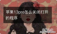 苹果13pro怎么关闭打开的程序