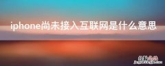 iPhone尚未接入互联网是什么意思