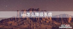 ios怎么降级系统 ios怎么降级系统不用电脑