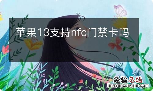 苹果13支持nfc门禁卡吗