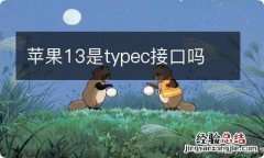 苹果13是typec接口吗