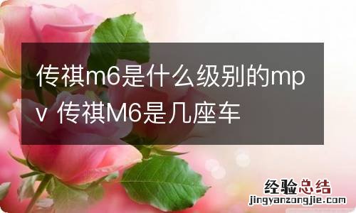 传祺m6是什么级别的mpv 传祺M6是几座车