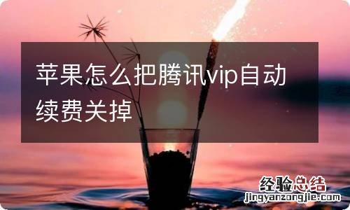 苹果怎么把腾讯vip自动续费关掉