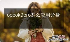 oppok9pro怎么应用分身