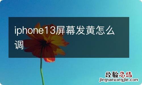 iphone13屏幕发黄怎么调