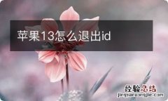 苹果13怎么退出id