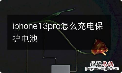 iphone13pro怎么充电保护电池