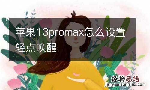 苹果13promax怎么设置轻点唤醒