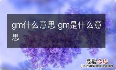 gm什么意思 gm是什么意思