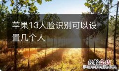 苹果13人脸识别可以设置几个人