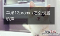 苹果13promax怎么设置铃声