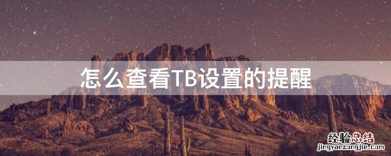 怎么查看TB设置的提醒