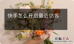 快手怎么开启最近访客