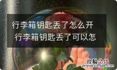 行李箱钥匙丢了怎么开 行李箱钥匙丢了可以怎么开