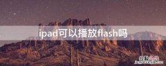 ipad可以播放flash吗 ipad能播放flash吗