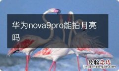 华为nova9pro能拍月亮吗