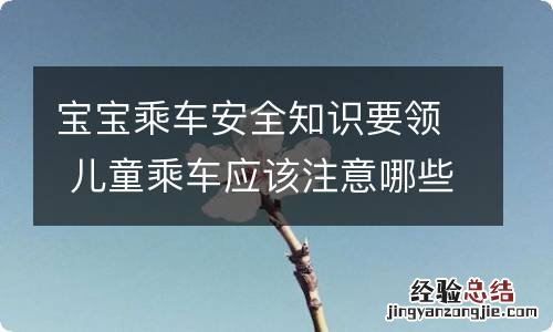 宝宝乘车安全知识要领 儿童乘车应该注意哪些交通安全知识