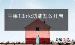 苹果13nfc功能怎么开启