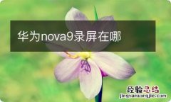 华为nova9录屏在哪