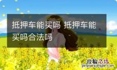 抵押车能买吗 抵押车能买吗合法吗