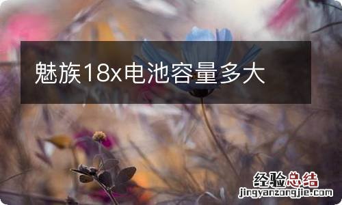 魅族18x电池容量多大