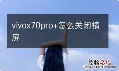 vivox70pro+怎么关闭横屏