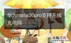 华为mate30pro支持无线充电吗