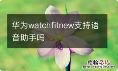 华为watchfitnew支持语音助手吗