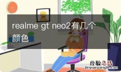 realme gt neo2有几个颜色