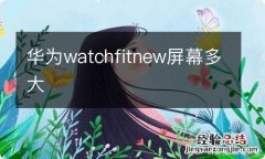 华为watchfitnew屏幕多大