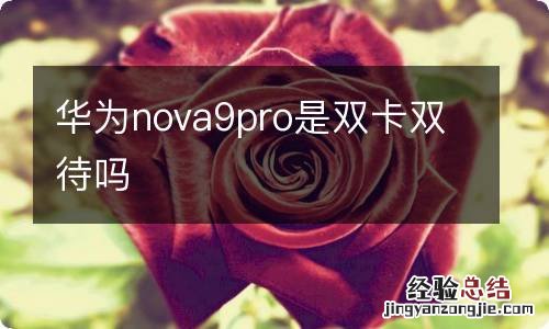 华为nova9pro是双卡双待吗