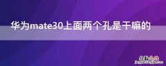 华为mate30前面几个孔 华为mate30上面两个孔是干嘛的