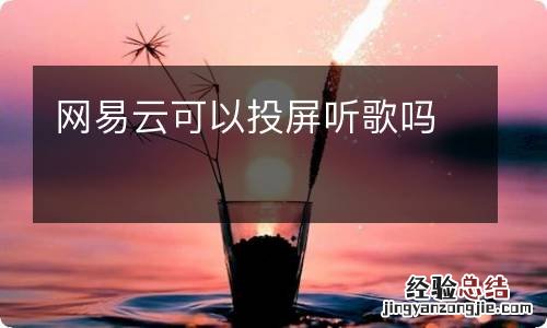 网易云可以投屏听歌吗