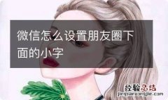 微信怎么设置朋友圈下面的小字