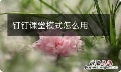 钉钉课堂模式怎么用