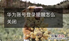 华为账号登录提醒怎么关闭