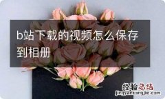 b站下载的视频怎么保存到相册