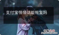 支付宝悄悄话能恢复吗