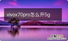 vivox70pro怎么开5g