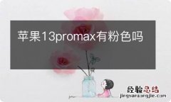 苹果13promax有粉色吗