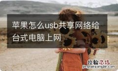 苹果怎么usb共享网络给台式电脑上网