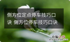 侧方位定点停车技巧口诀 侧方位停车技巧口诀步骤