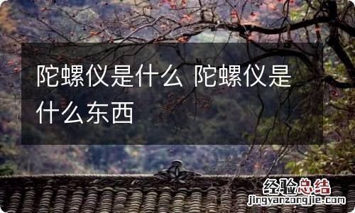 陀螺仪是什么 陀螺仪是什么东西