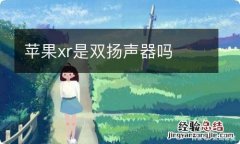 苹果xr是双扬声器吗