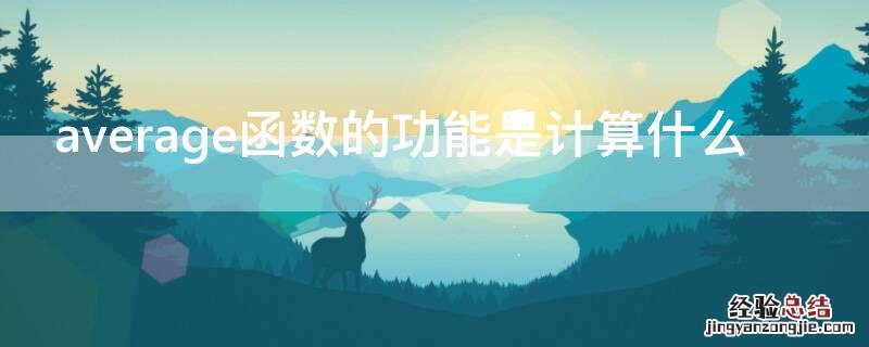 average函数的功能是计算什么