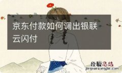 京东付款如何调出银联云闪付