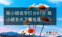 陈小硕名字打分97分 陈小硕多大了真名是