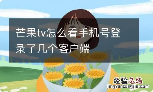 芒果tv怎么看手机号登录了几个客户端