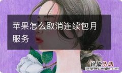 苹果怎么取消连续包月服务